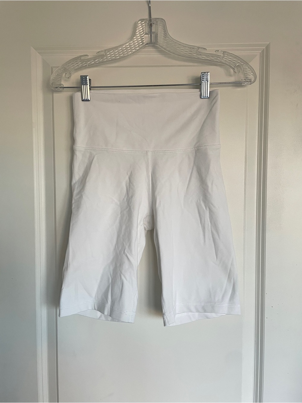 TNA White High-Waist Bike Shorts
